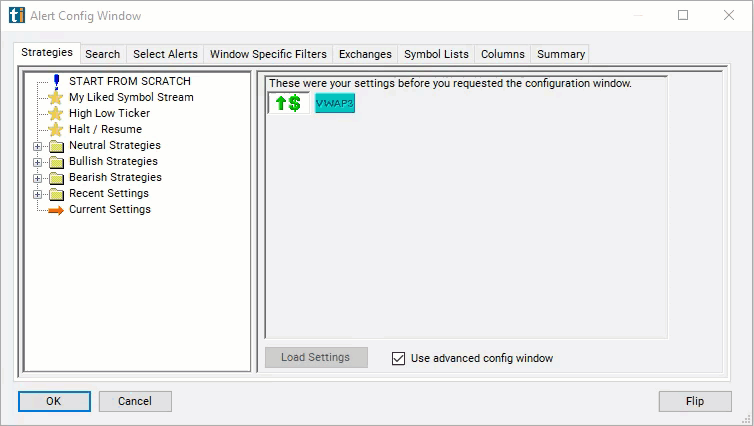 Distance from VWAP 4 Settings