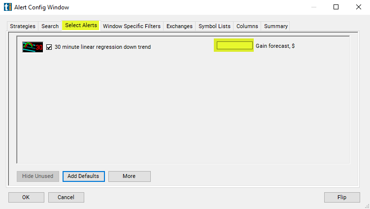 30 Minute Linear Regression Downtrend Custom Settings