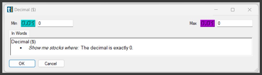 Configuring the Decimal Filter